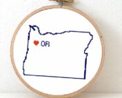 Stitchamap - usa - oregon map cross stitch pattern