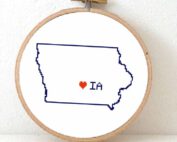 Iowa map cross stitch pattern