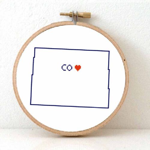 Stitchamap - Colorado kaart kruissteek patroon