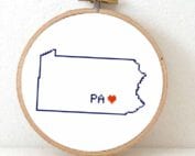 Stitchamap - USA - Pennsylvania map cross sticth pattern