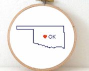 Stitchamap Oklahoma map cross stitch pattern