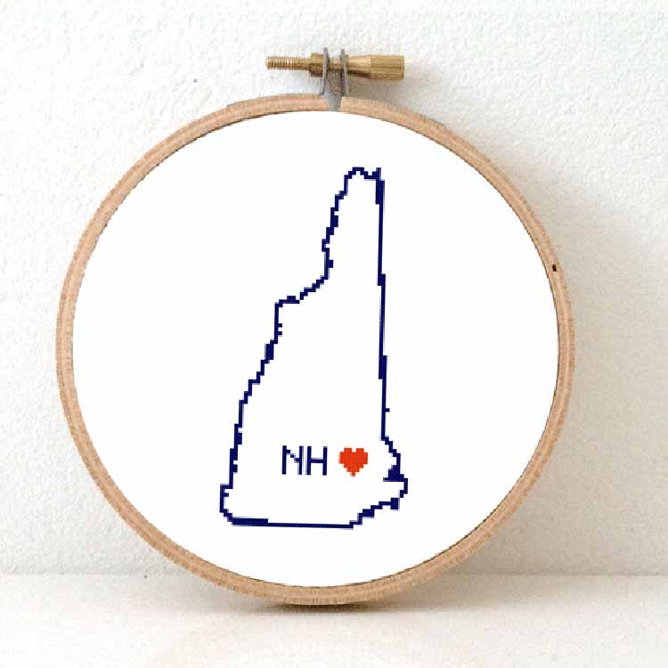 stitchamap - New Hampshire kruissteek patroon
