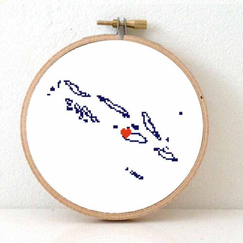 Salomonseilanden kaart kruissteek patroon