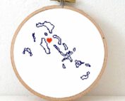 Bahamas map cross stitch pattern