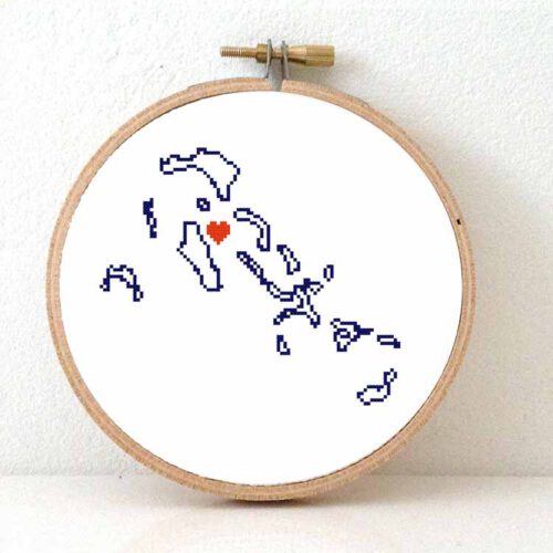 Bahama's kaart kruissteek patroon