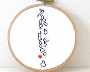 Maldives map cross stitch pattern