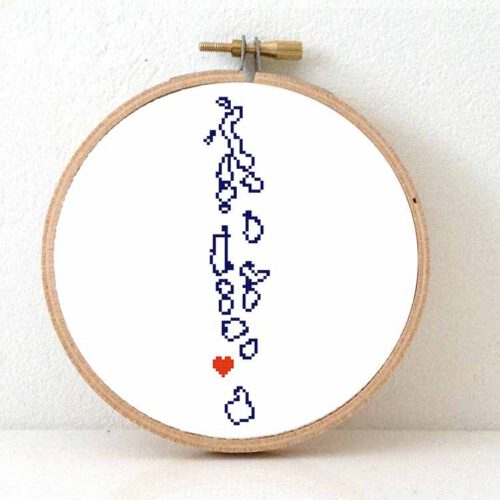 Malediven kaart kruissteek patroon