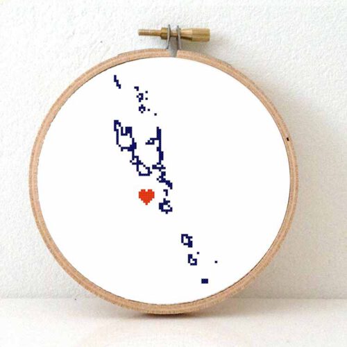 Vanuatu kaart kruissteek patroon