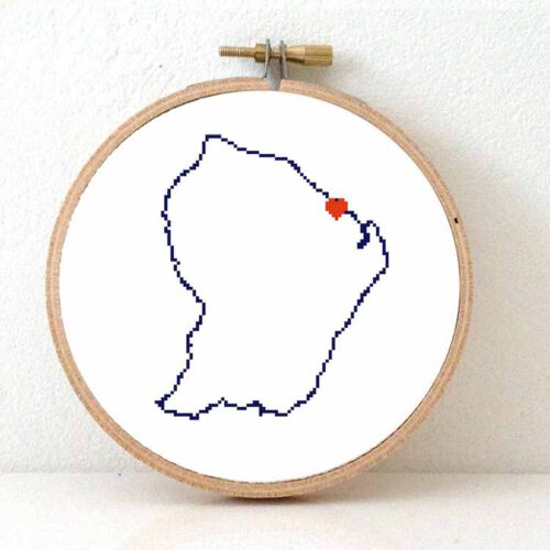 French Guiana map cross stitch pattern