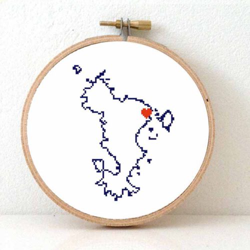Mayotte kaart kruissteek patroon