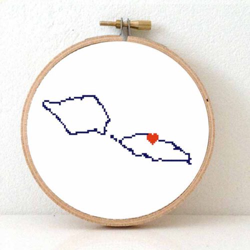 Samoa kaart kruissteek patroon
