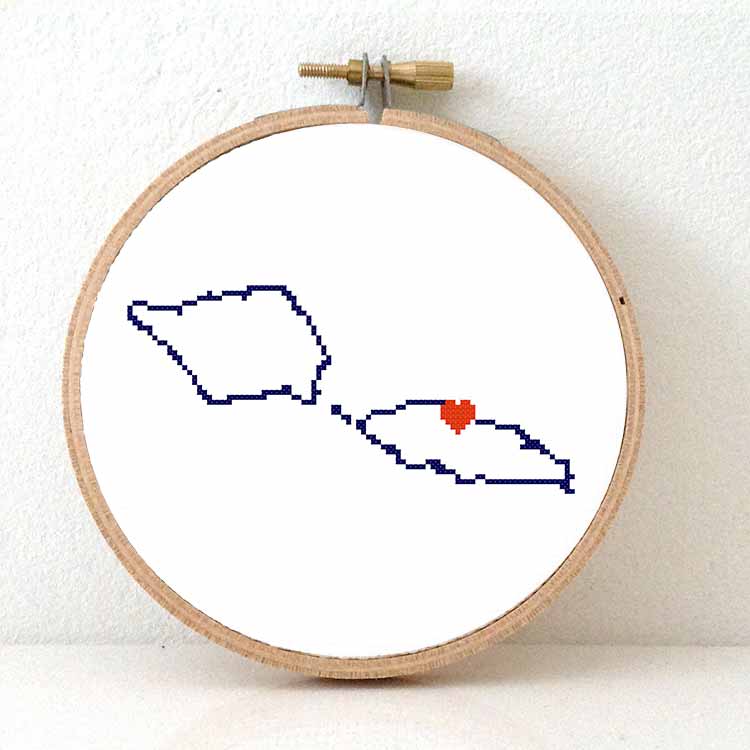 Samoa kaart kruissteek patroon