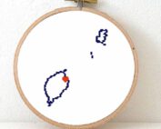 Sao Tome and Principe map cross stitch pattern