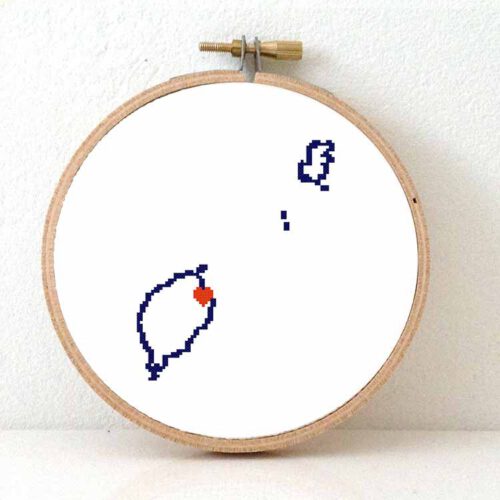 Sao Tome en Principe kaart kruissteek patroon