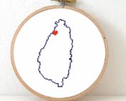 Saint Lucia map cross stitch pattern