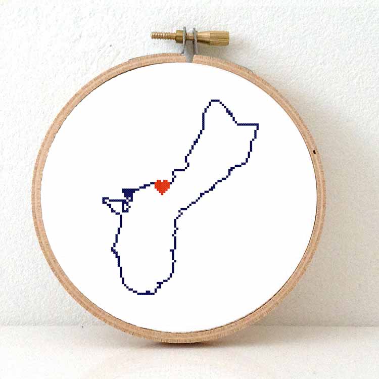 Guam kaart kruissteek patroon