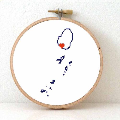 Saint Vincent and the Grenadines map cross stitch pattern