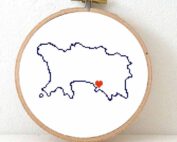 Jersey map cross stitch pattern