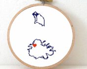 Antiqua and Barbuda map cross stitch pattern