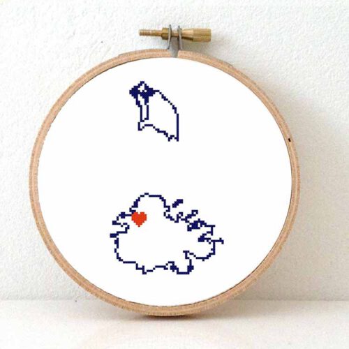 Antiqua and Barbuda map cross stitch pattern
