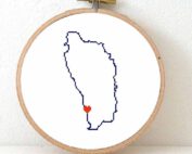 Dominica map cross stitch pattern