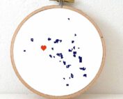 Marshall Islands map cross stitch pattern