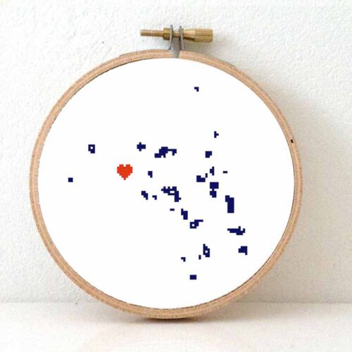 Marshalleilanden kaart kruissteek patroon