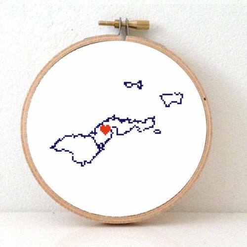 Amerikaans-Samoa kaart kruissteek patroon