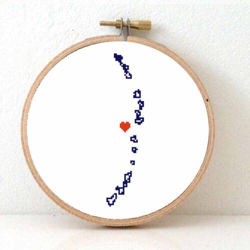 Noordelijke Marianen kaart kruissteek patroon