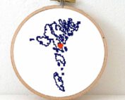 Faroe Islands map cross stitch pattern