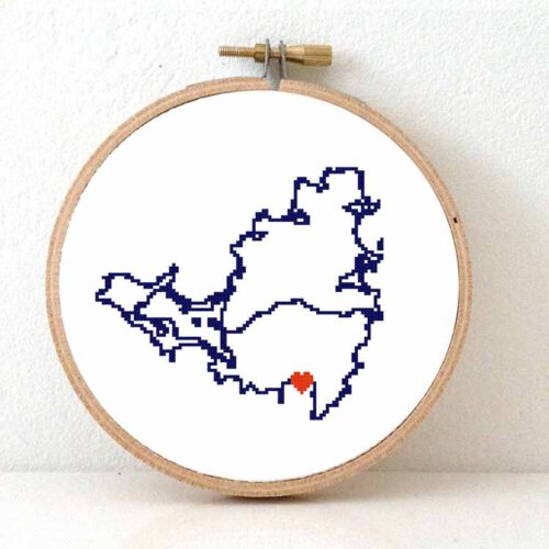 Sint Maarten map cross stitch pattern