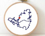 Saint Martin map cross stitch pattern