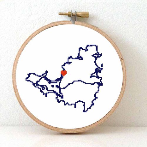 Saint Martin map cross stitch pattern
