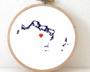 Turks and Caicos map cross stitch pattern