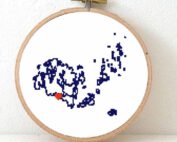 Aland map cross stitch pattern