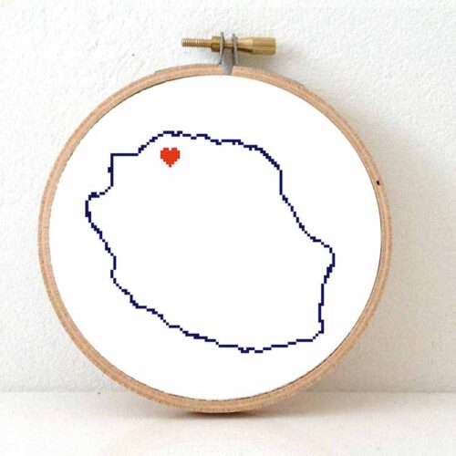 Reunion kaart kruissteek patroon