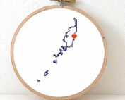 Palau map cross stitch pattern