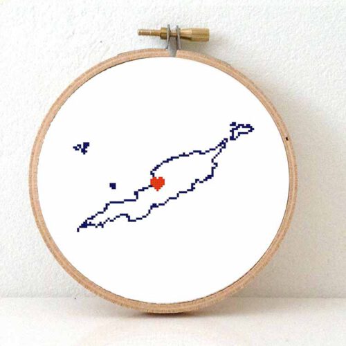 Anquillia map cross stitch pattern