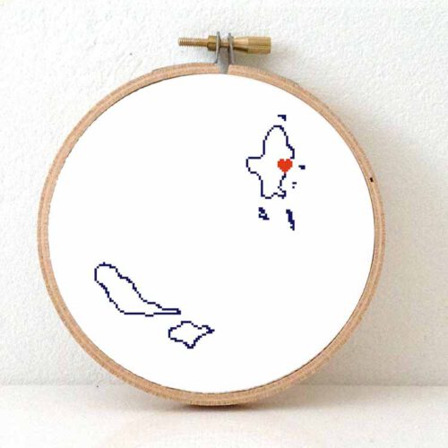 Wallis en Futuna kaart kruissteek patroon