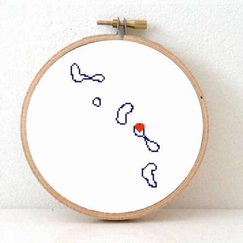 Tuvalu kaart kruissteek patroon