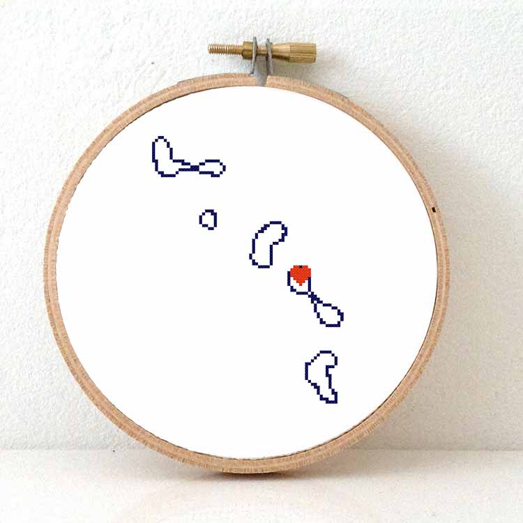 Tuvalu kaart kruissteek patroon