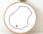 Nauru map cross stitch pattern