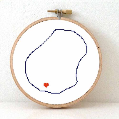 Nauru kaart kruissteek patroon