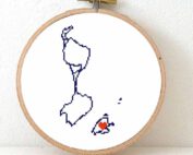 Saint Pierre and Miquelon map cross stitch pattern