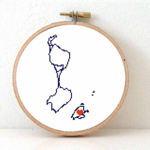 Saint-Pierre en Miquelon kaart kruissteek patroon