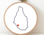 Montserrat map cross stitch pattern