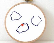 Saint Helena ascension and Tristan de Cunhaislands map cross stitch pattern