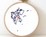 Svalbard and Jan Mayen map cross stitch pattern
