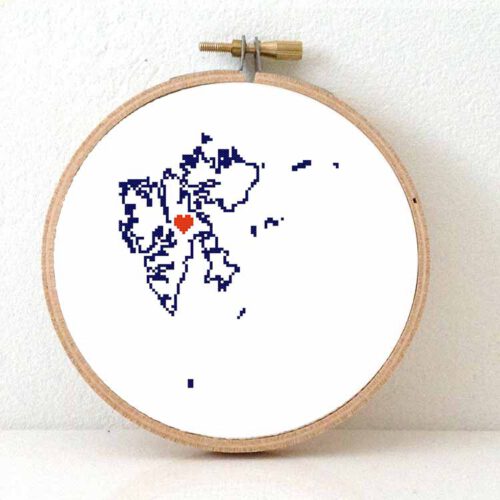 Spitsbergen en Jan Mayen kaart kruissteek patroon