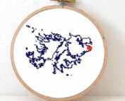 Falkland islands map cross stitch pattern